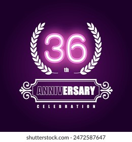 36 Jahre Jubiläumsfeier Vektorgrafik Vorlage Design Illustration