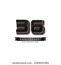 36 years anniversary celebration vector template design illustration