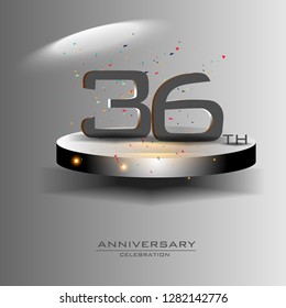 36 years anniversary design vector templates and illustrations, concepts in the future by giving a sci fi feel effect
