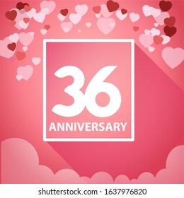 36 Years Anniversary Logo Celebration With Love