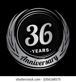 36 years anniversary. Anniversary logo design. 36 years logo.