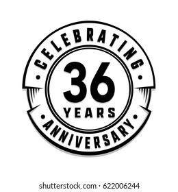 36 years anniversary logo template. Vector and illustration.