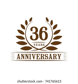 36 years anniversary logo template.