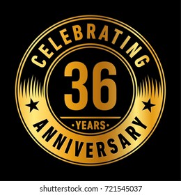 36 years anniversary logo. Vector and illustration.