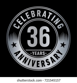 36 years anniversary logo. Vector and illustration.