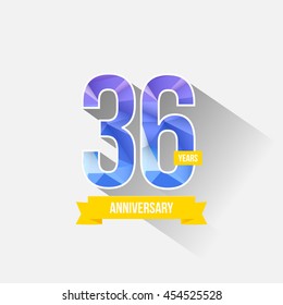 36 Years Anniversary with Low Poly Design