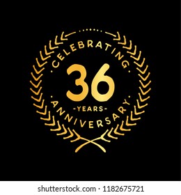 36 years design template. 36th vector and illustration.