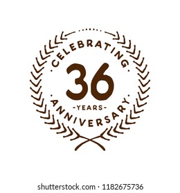 36 years design template. 36th vector and illustration.