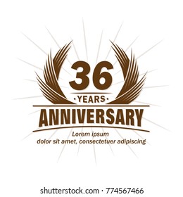 36 years design template. Anniversary vector and illustration template.
