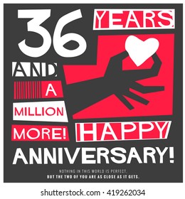 36 Years Happy Anniversary (Vector Illustration Concept Design)