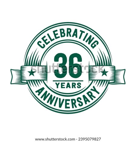 36 years logo design template. 36th anniversary vector and illustration.