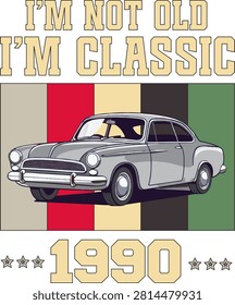 36 Years Old of Aged of Perfection in 1990 I'm not old I'm classic Retro Vintage Birthday Ideas for Men Women