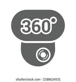 360, camera, degree, reality icon. Gray vector graphics.