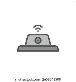 Icono de contorno lleno de cámara 360. Ilustración de línea de color de cámara.