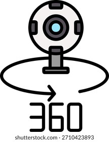 360 Camera Icon Symbol Art Sign