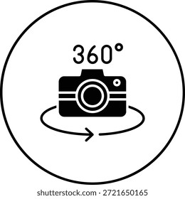 Icono de Vector de la cámara 360. Se puede utilizar para aplicaciones de impresión, móviles y de Web.