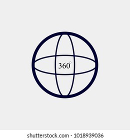 360 camera view icon, vector illustration