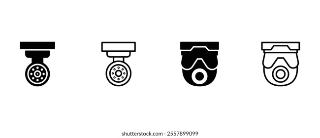 360 Cctv Camera on wall icon. Security system Surveillance dome camera icon. Store, Home security, Business security camera vector icon. Surveillance camera in school vector icon. vector sign.