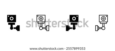 360 Cctv Camera on wall icon. Security system Surveillance dome camera icon. Store, Home security, Business security camera vector icon. Surveillance camera in school vector icon. vector sign.