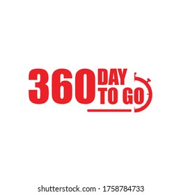 360 days to go label,sign,button. Vector stock illustration