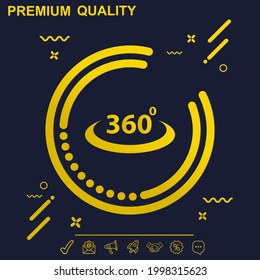 360 degree angle icon vector illustration - modern design