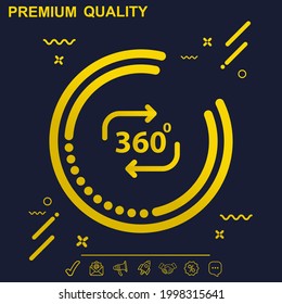 360 degree angle icon vector illustration - modern design