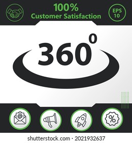 360 degree angle vector icon graphic elements for your work - Modern design