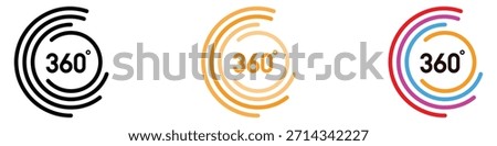360 degree area view icon vector. immersive experiences and virtual tours symbol. vector illustration.