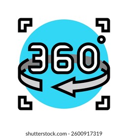 360 degree arrow augmented reality color icon vector. 360 degree arrow augmented reality sign. isolated symbol illustration