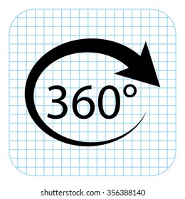 360 degree - black  vector icon