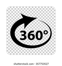 360 degree  - black vector icon