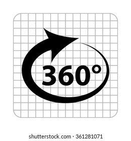 360 degree  - black vector icon