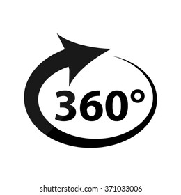 360 degree  - black vector icon