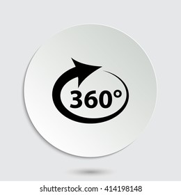 360 degree - black vector icon  with shadow