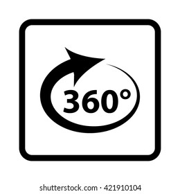 360 degree  - black vector icon