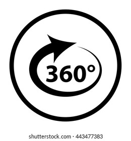 360 degree  - black vector icon