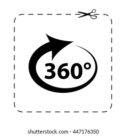 360 degree  - black vector icon