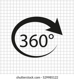 360 degree  - black vector icon