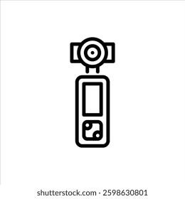360 degree camera outline icon. pocket camera line illustration.