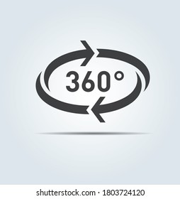 Rotación circular de 360 grados. Flechas vectoriales. Icono de actualización y recarga.