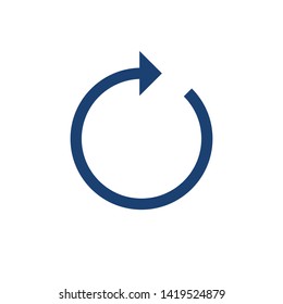 360 degree complete cycle vector arrow illustration isolated on white background
