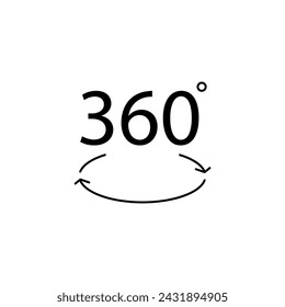 360 degree concept line icon. Simple element illustration. 360 degree concept outline symbol design.