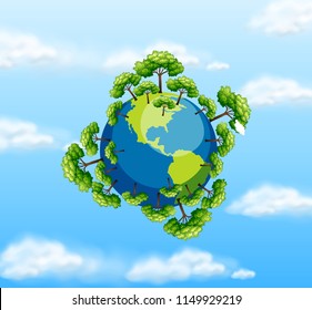 360 degree earth view illustration