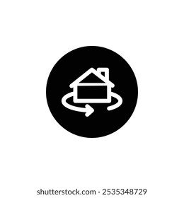 Diseño web del icono de la casa de 360 grados en Vector
