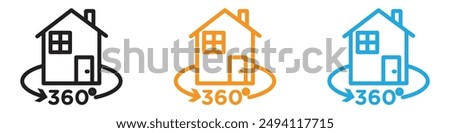 360 degree house vector logo set collection for web app ui