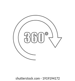 360 degree icon design, rotation symbol. isolated on white background
