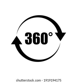 360 Degree Icon Design, Rotation Symbol. Isolated On White Background