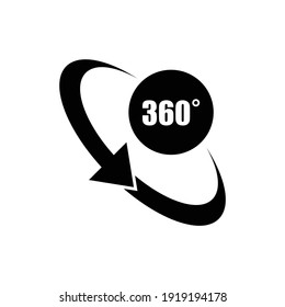 360 degree icon design, rotation symbol. isolated on white background