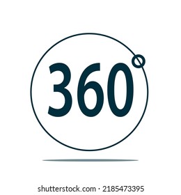 360 degree icon design, rotation symbol. isolated on white background