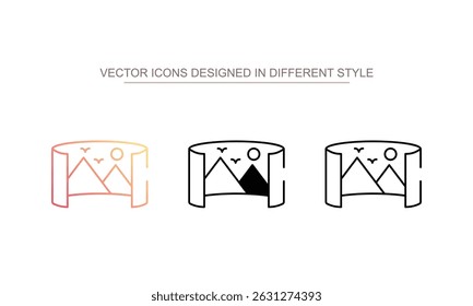 360 Degree icon design with white background stock illustration